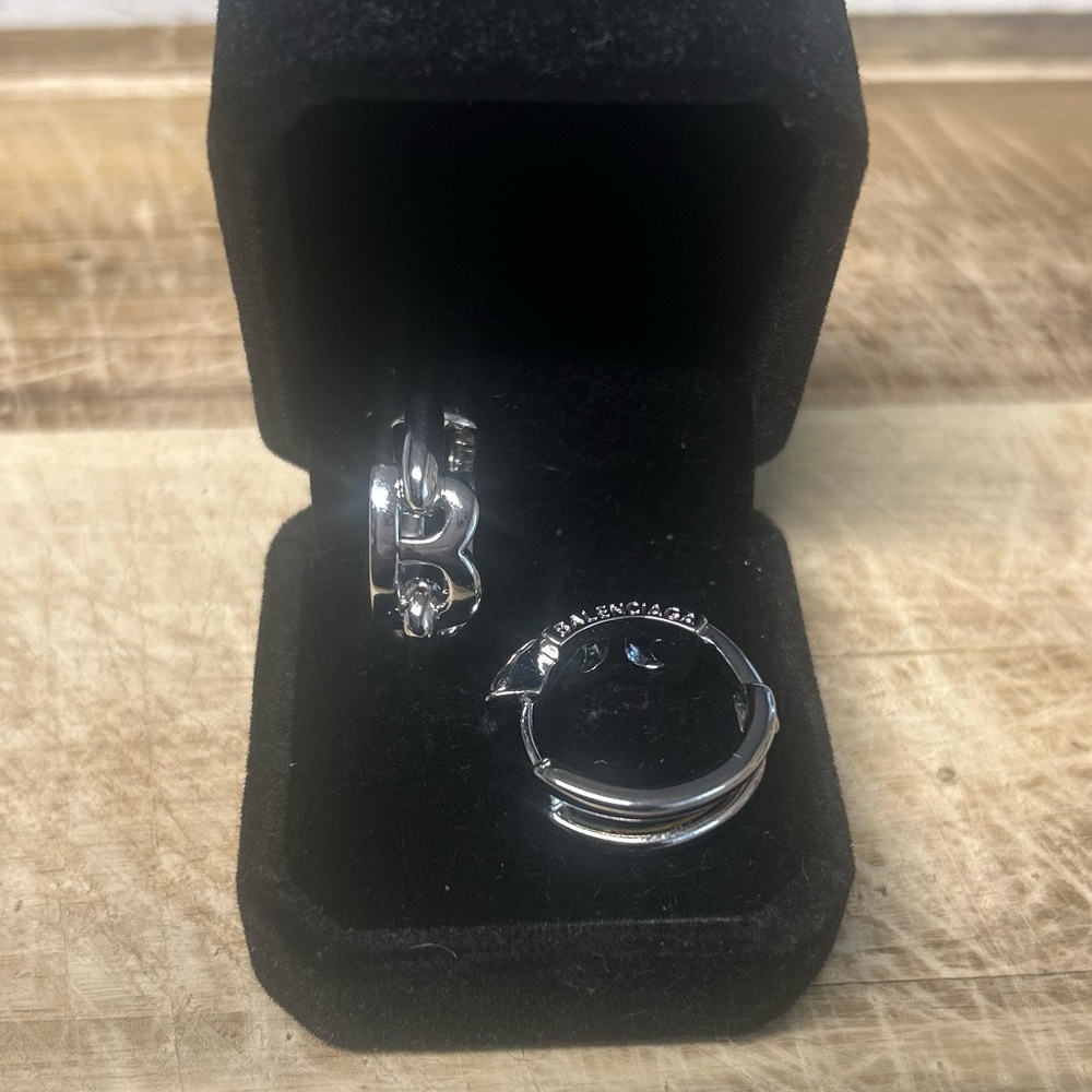 BALENCIAGA Elegant Silver Hoop Earrings